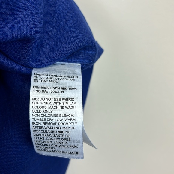 Chicos No Iron Sleeveless Linen Tunic Button Down Tank Seafaring Blue Size 14 - Picture 5 of 6